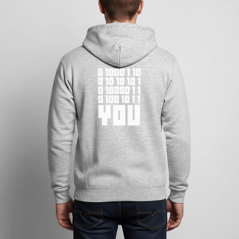 Binary Code F**k YOU – Geek Code & Nerd Humo Unisex Hooded Jacket