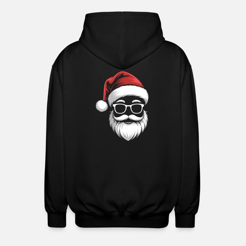 Cool Santa with sunglasses - Unisex Hooded Jacket - black