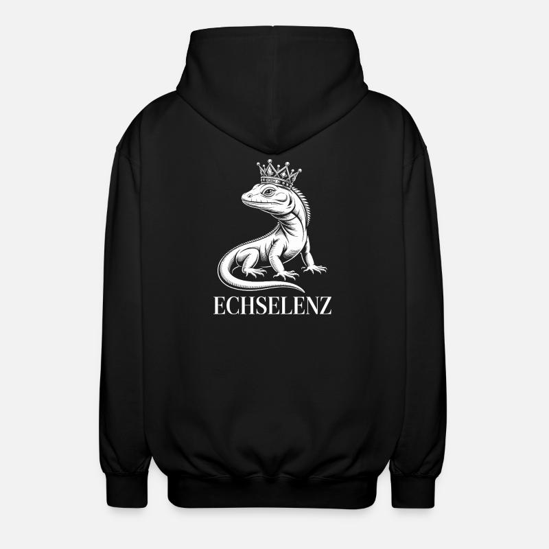Echselenz Lustige Echse - Unisex Kapuzenjacke - Schwarz