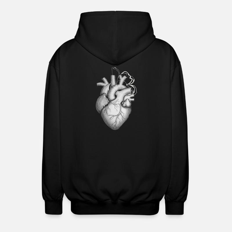 Cœur avec esthétique papillon - Veste à capuche unisexe - noir