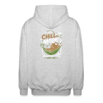 Chill Mode Capy Life - Unisex Hooded Jacket - light heather grey - Back - AI Model Male 185 light (185cm)