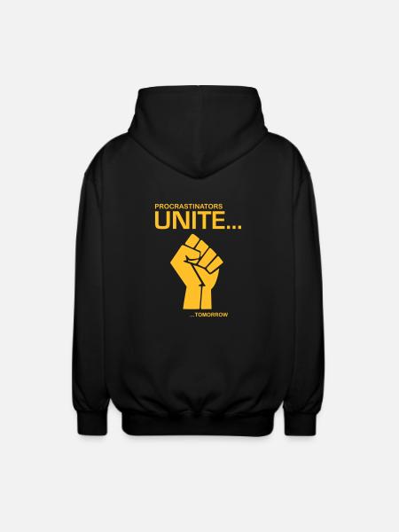 Procratinators Unite - Veste à capuche unisexe - noir
