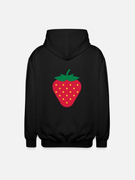 Strawberry / Fraise / Fresa / Erdbeere - Unisex Hooded Jacket - black