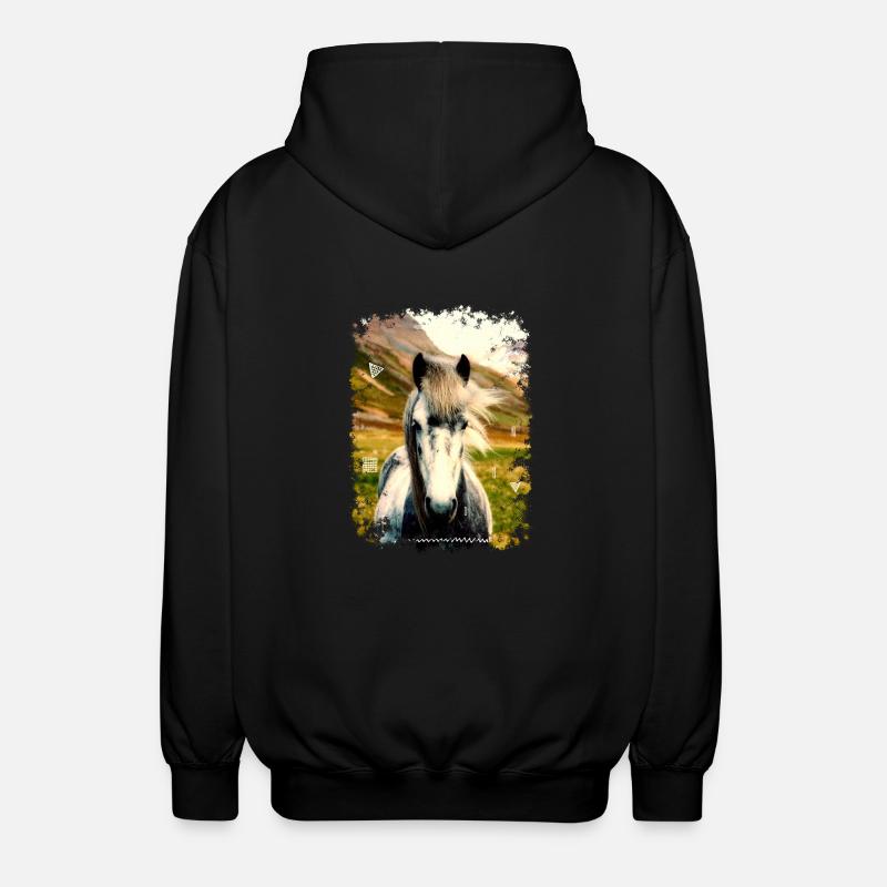 cheval - Veste à capuche unisexe - noir