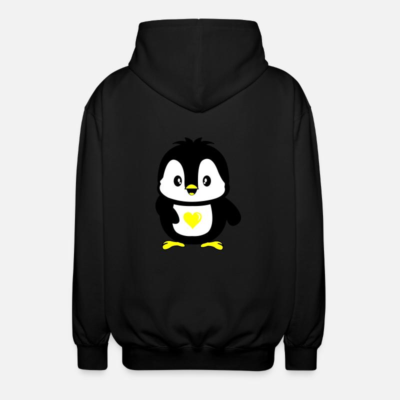 pinguin süß - Unisex Kapuzenjacke - Schwarz