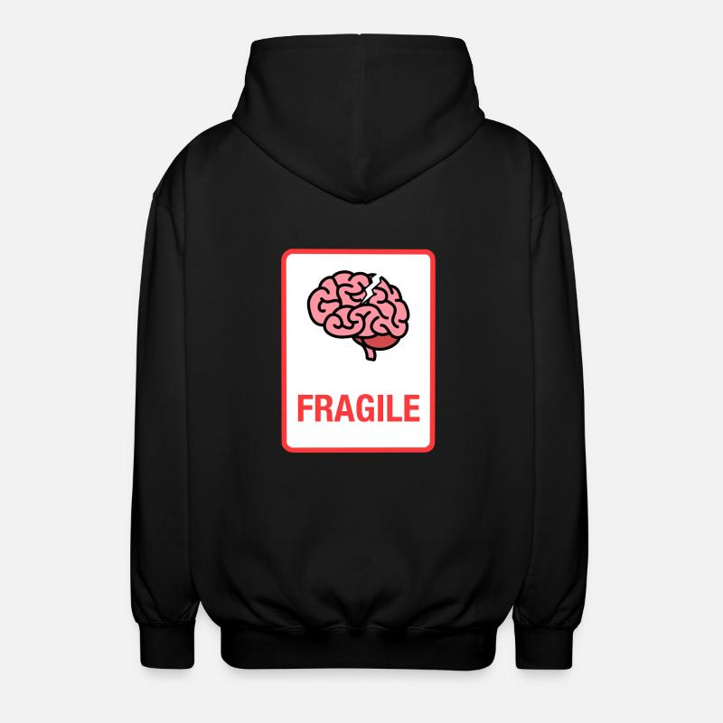 Zerbrechlich - Unisex Kapuzenjacke - Schwarz