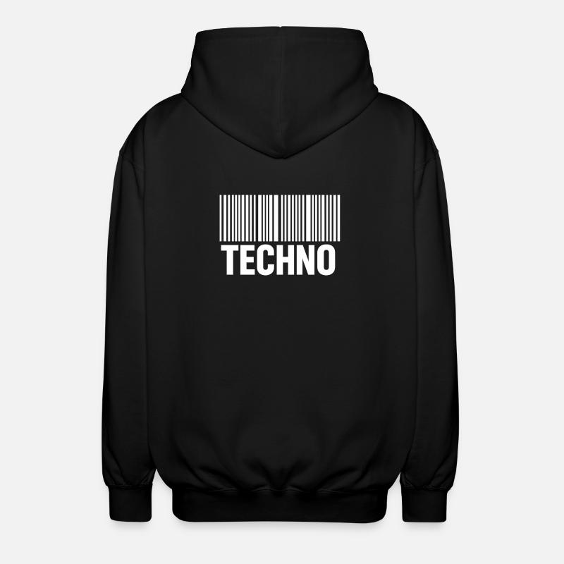 Modèle de code-barres techno - Veste à capuche unisexe - noir