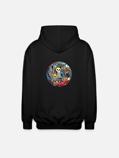 Halloween T-Shirt - Unisex Hooded Jacket - black
