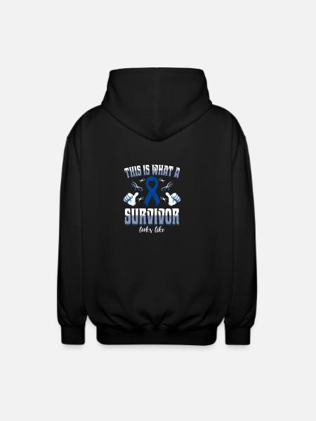 This Is What A Survivor Looks Like Colon Cancer - Unisex Hooded Jacket - black