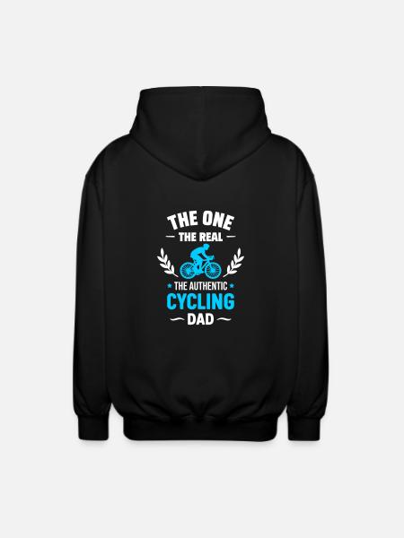 Authentischer Radfahrer-Papa Vatertag - Unisex hættejakke. - sort