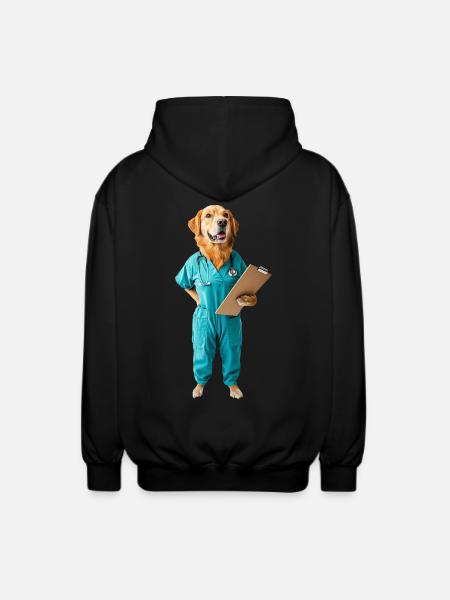 Hund - Unisex Kapuzenjacke - Schwarz
