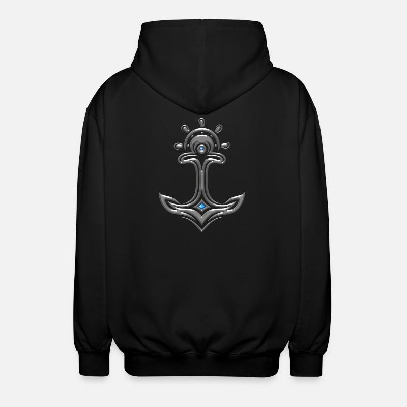 Odin Thor Anchor - Unisex Hooded Jacket - black