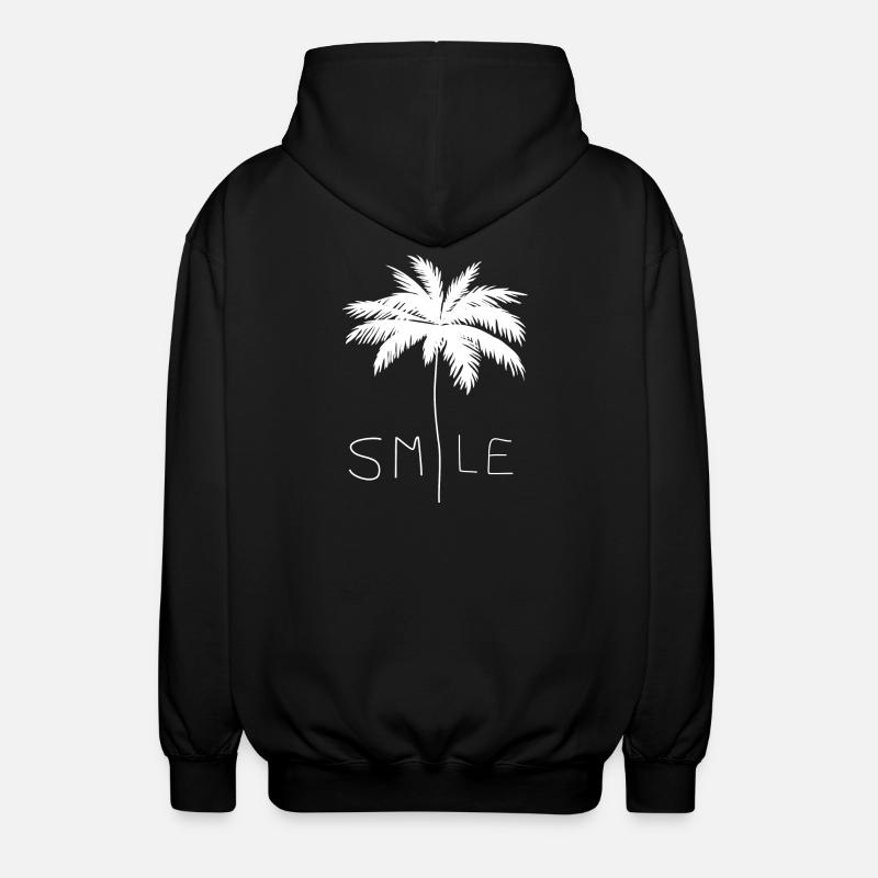 Smile Palmier Blanc - Veste à capuche unisexe - noir