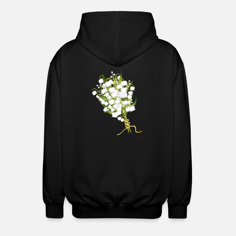 üppiger Maiglöckchen Strauß als Frühlingsgruß - Unisex Kapuzenjacke - Schwarz