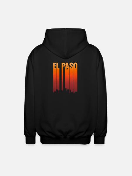 El Paso Skyline Sunset - Unisex Hooded Jacket - black
