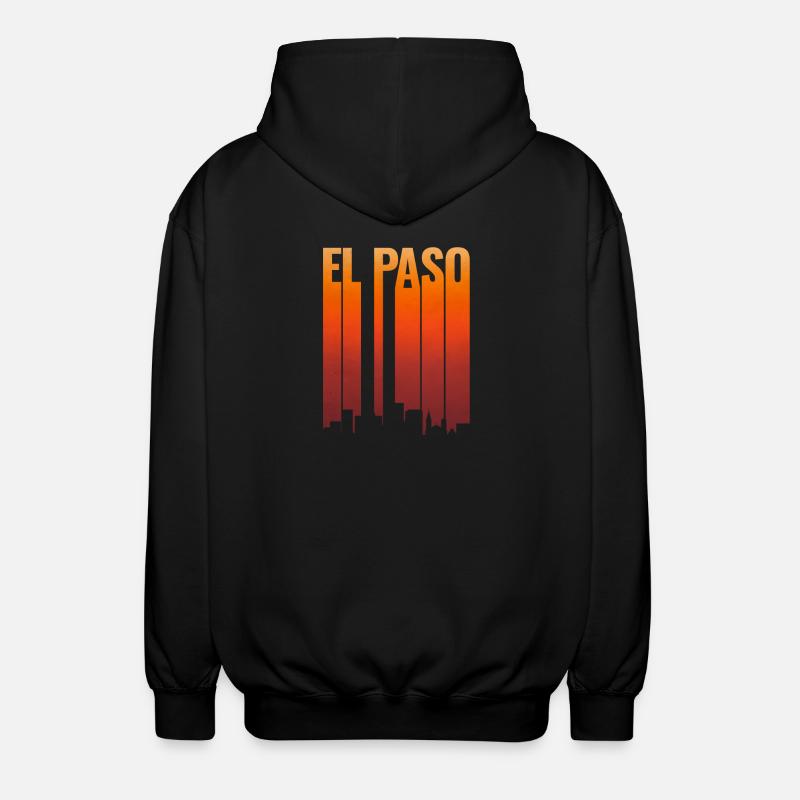 El Paso Skyline Sunset - Unisex Hooded Jacket - black