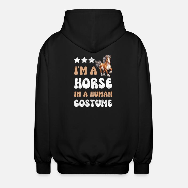 Pferd Pferde - Unisex Kapuzenjacke - Schwarz
