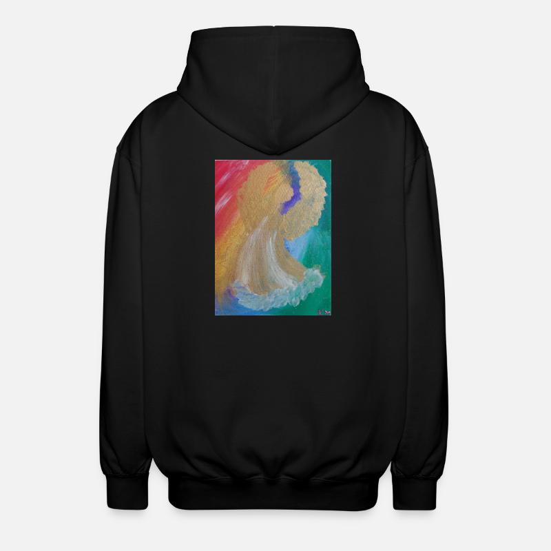Regenbogenengel - Engel des Einklangs - Engelbild - Unisex Kapuzenjacke - Schwarz
