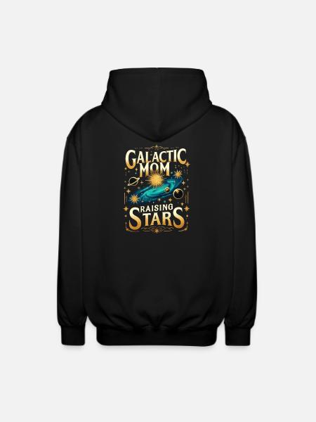 Galactic Mom Raising Stars - Unisex Hooded Jacket - black