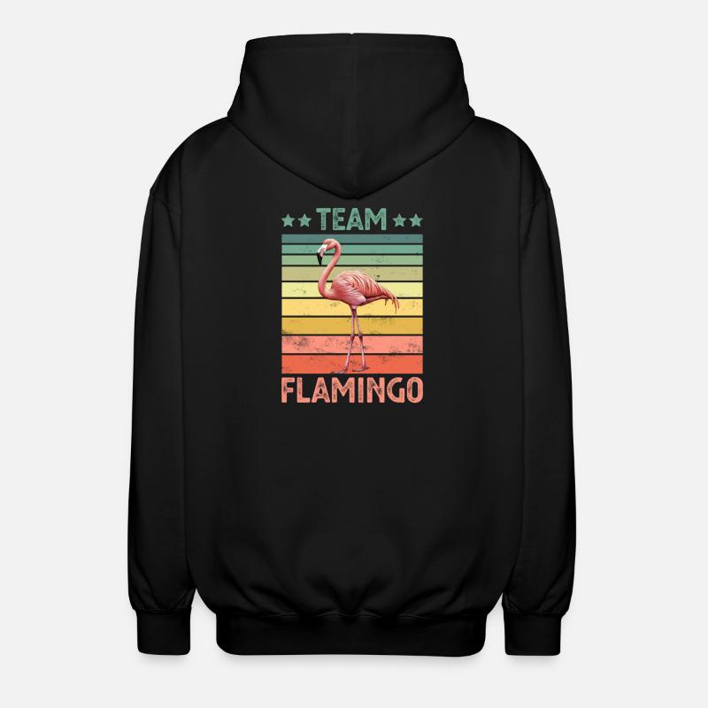 Flamingo - Unisex Kapuzenjacke - Schwarz