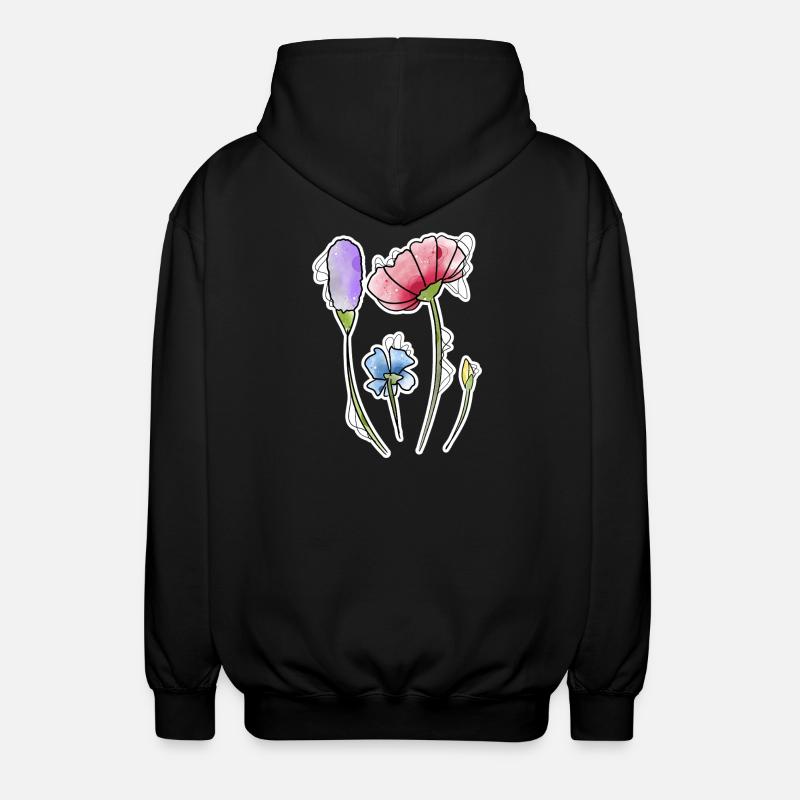 Blumen - Unisex Kapuzenjacke - Schwarz