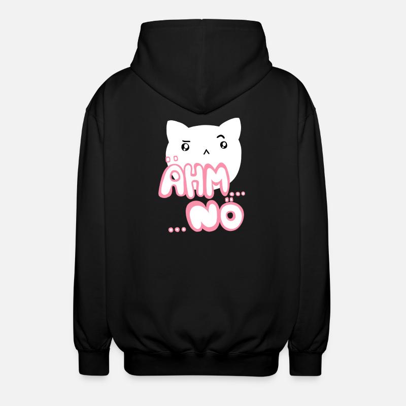 Ähm nö Kawaii Katze rosa - Unisex Kapuzenjacke - Schwarz