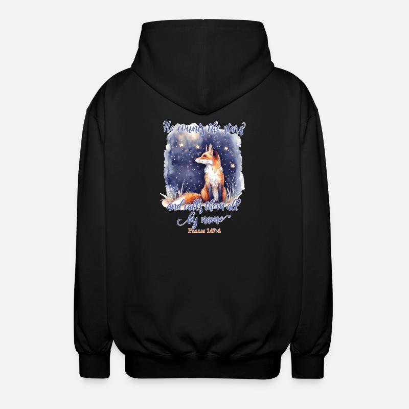 Fox Bible Verse Christian - Veste à capuche unisexe - noir