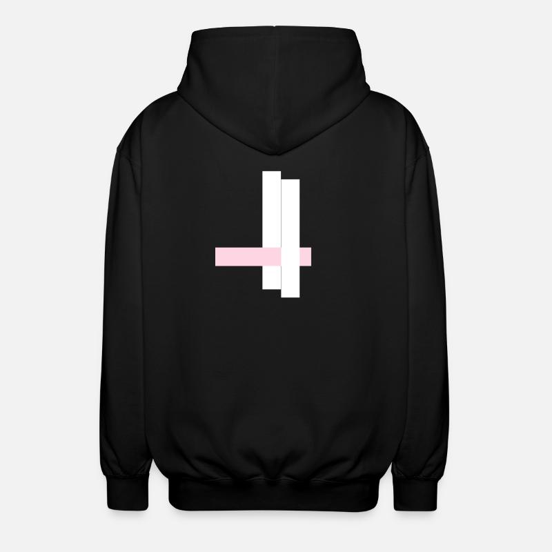 Tours blanches avec ruban rose - Veste à capuche unisexe - noir