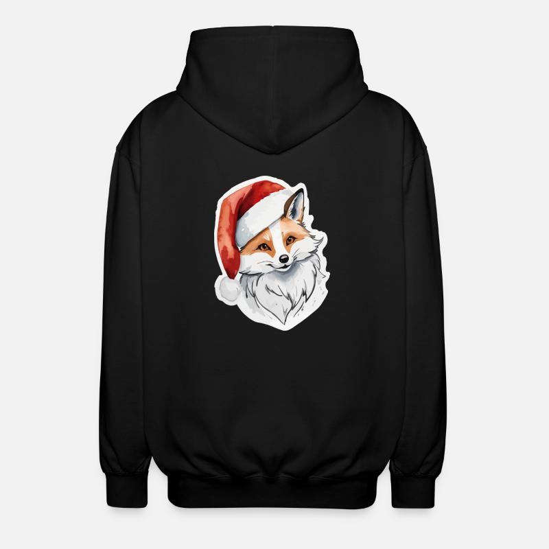 Renard Noël Aquarelles - Veste à capuche unisexe - noir