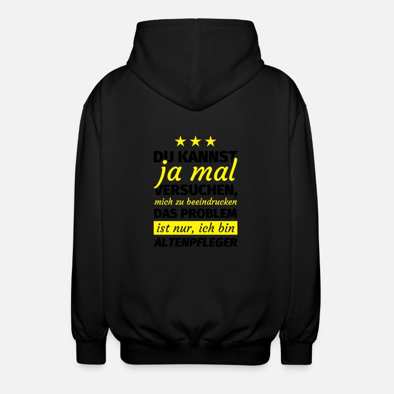 Altenpfleger Geschenk - Unisex Kapuzenjacke - Schwarz
