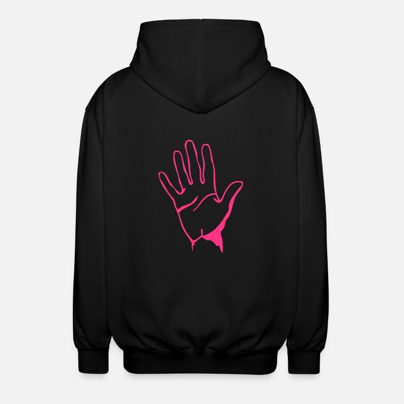 main hand doigt2203 - Veste à capuche unisexe - noir