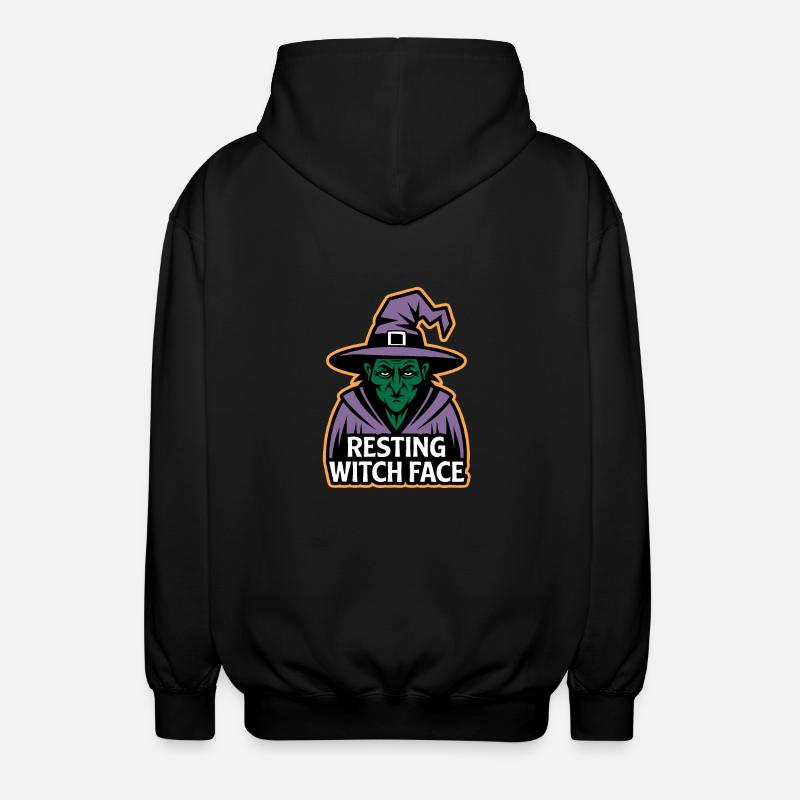 Ruhendes Hexengesicht - Unisex Kapuzenjacke - Schwarz