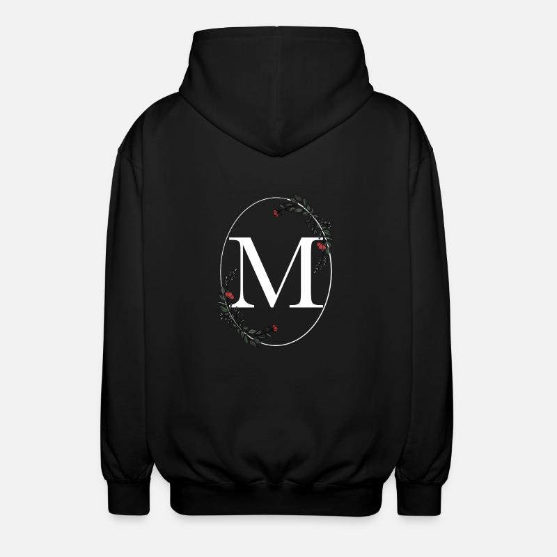 Buchstabe M - Unisex Kapuzenjacke - Schwarz