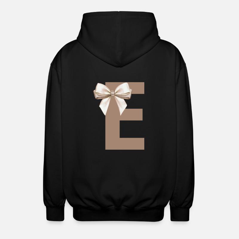 Letter E Knot - Unisex Hooded Jacket - black