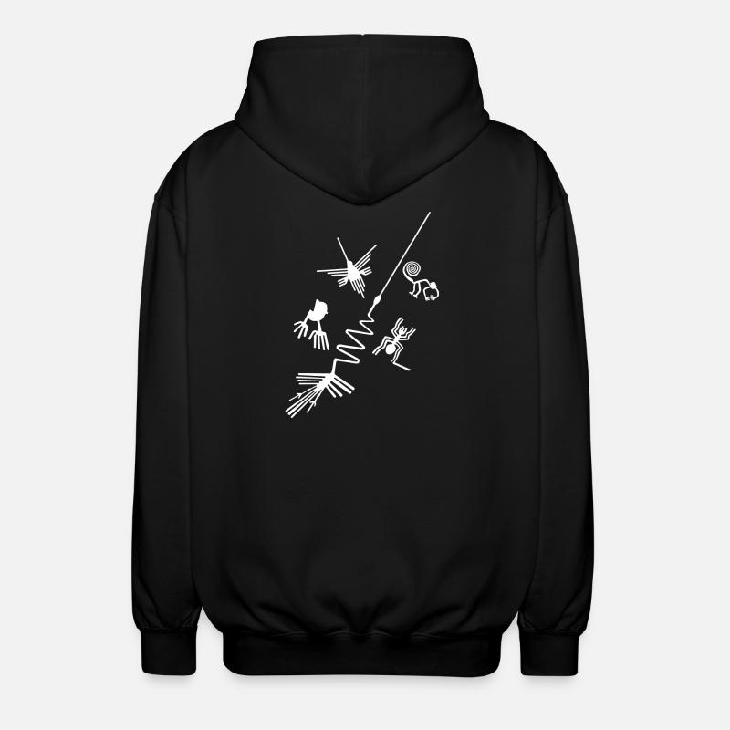 Lignes de Nazca - Pérou - Veste à capuche unisexe - noir