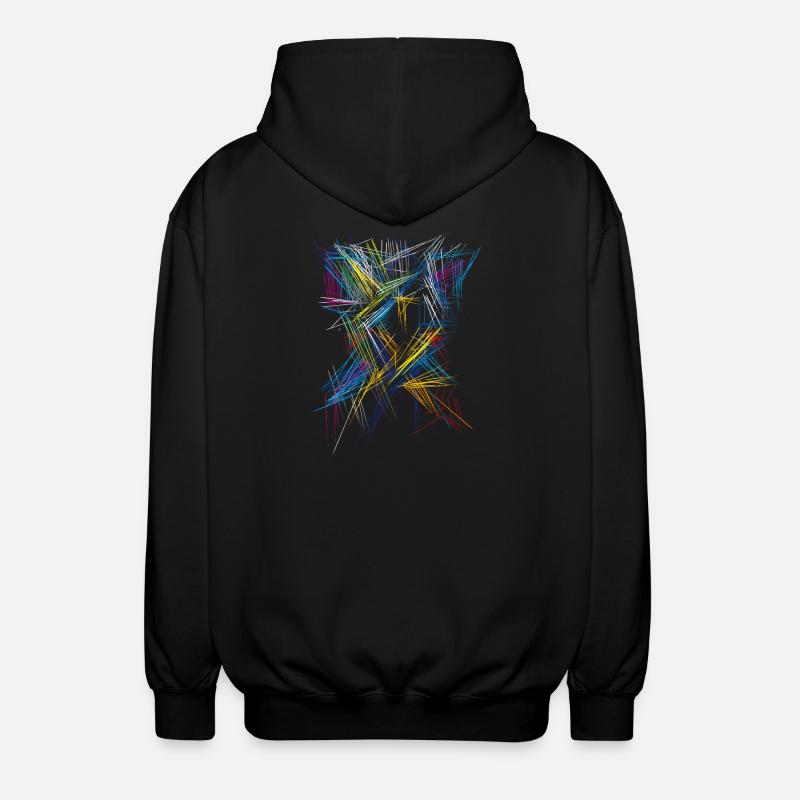 Futurism Abstract - 3D Pattern - Unisex Hooded Jacket - black