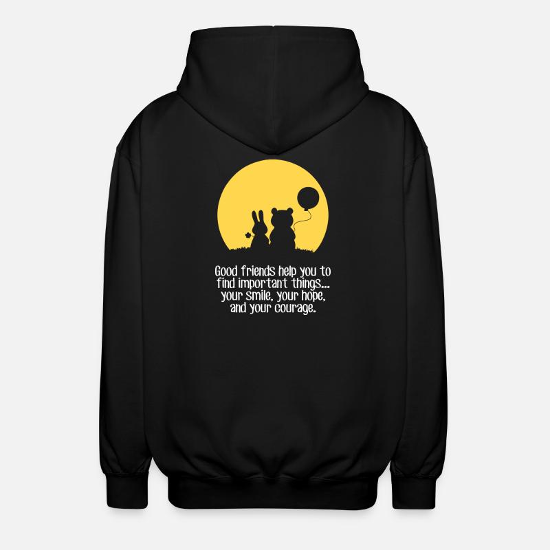 Lächeln, Hoffnung, Mut - Unisex Kapuzenjacke - Schwarz