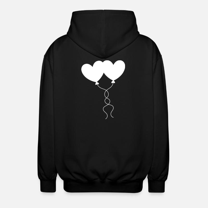 coeur blanc cadeau saint valentin - Veste à capuche unisexe - noir