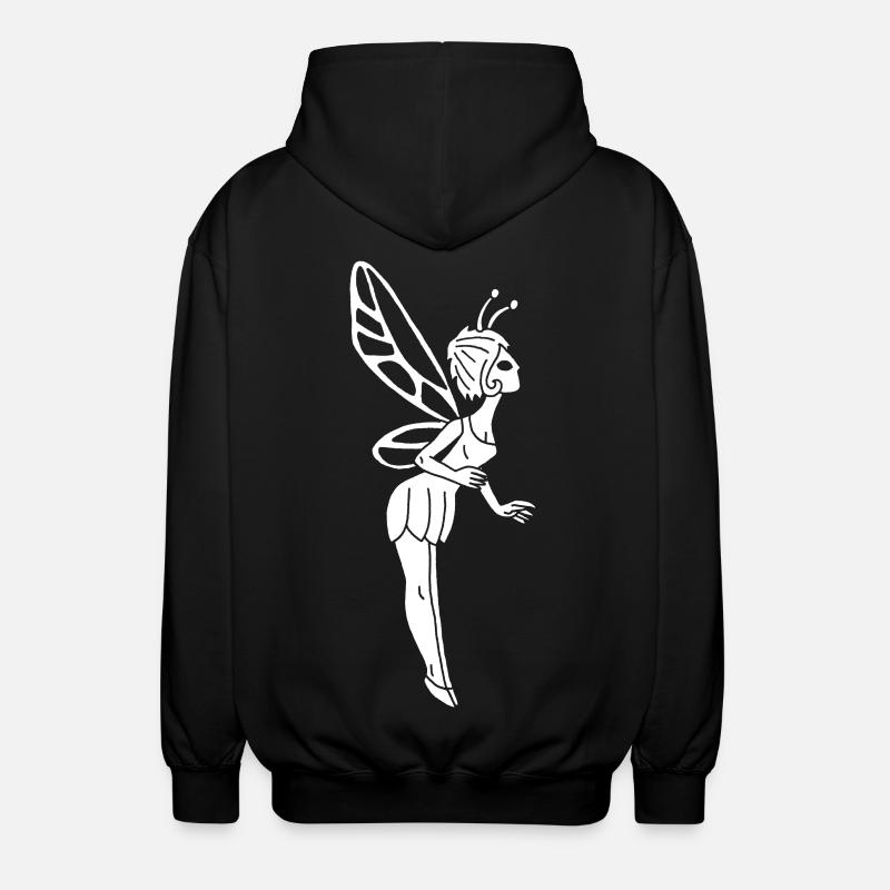 Glückliche weiße Fee - Unisex Kapuzenjacke - Schwarz