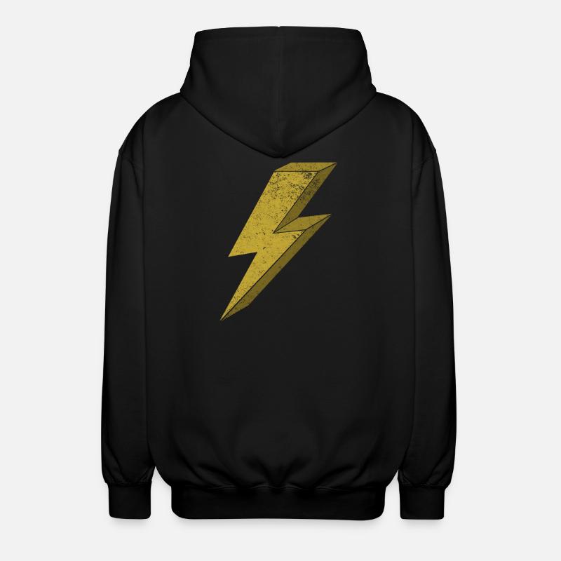 Dynamischer Blitz in Gold 3D - Unisex Kapuzenjacke - Schwarz