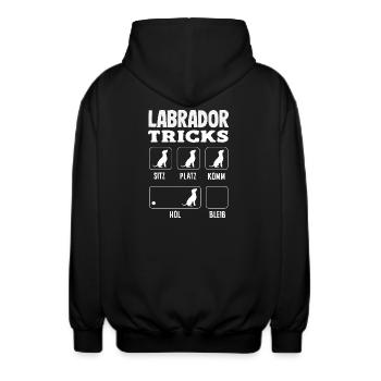 Labrador Tricks - Unisex Kapuzenjacke - Schwarz - Hinten - AI Model Male 185 light (185cm)