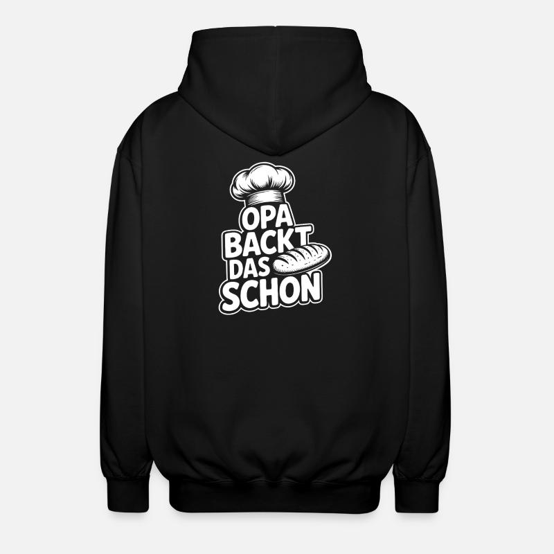 Opa backt das schon - Unisex Kapuzenjacke - Schwarz