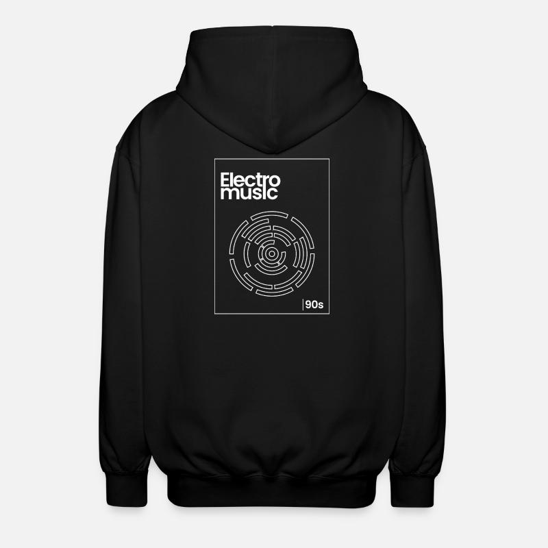 Electro Maze 90er Techno Tee - Unisex Kapuzenjacke - Schwarz