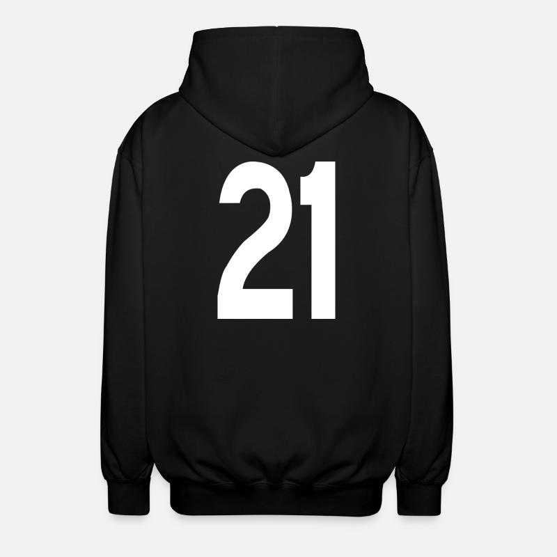 21 Nummer - Unisex Kapuzenjacke - Schwarz