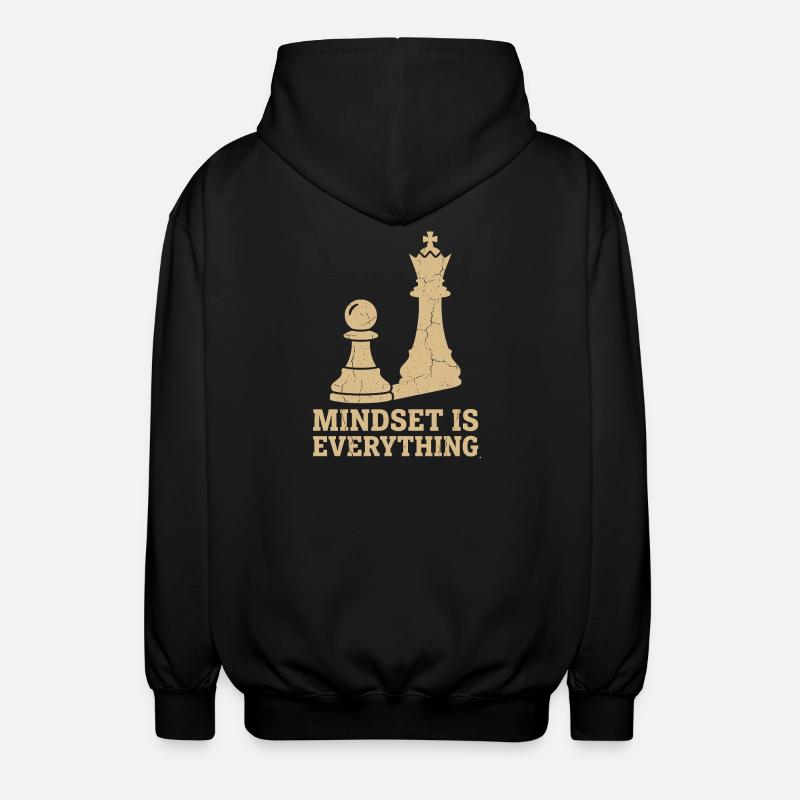Mindset Is Everything – Chess Strategy Design - Unisex Hooded Jacket - black