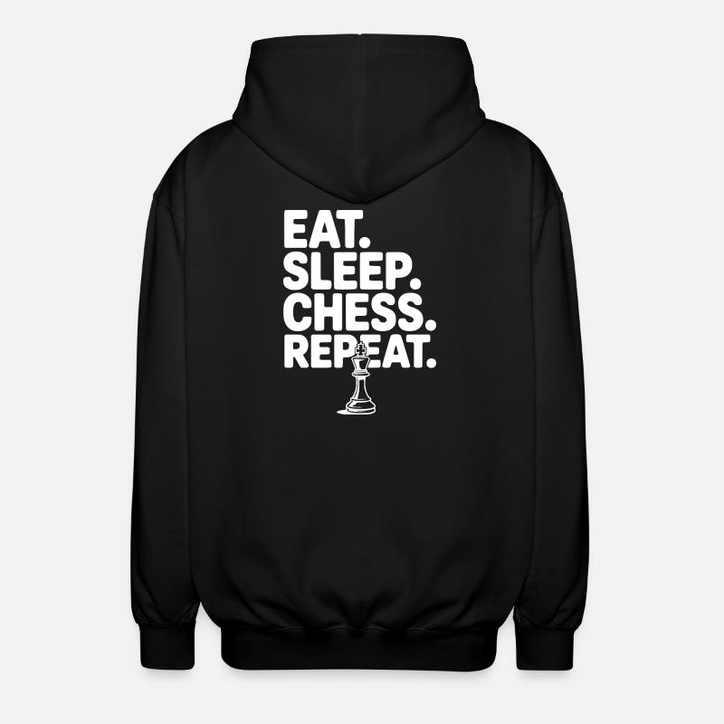 Eat. Sleep. Chess. Repeat. - Unisex Hooded Jacket - black
