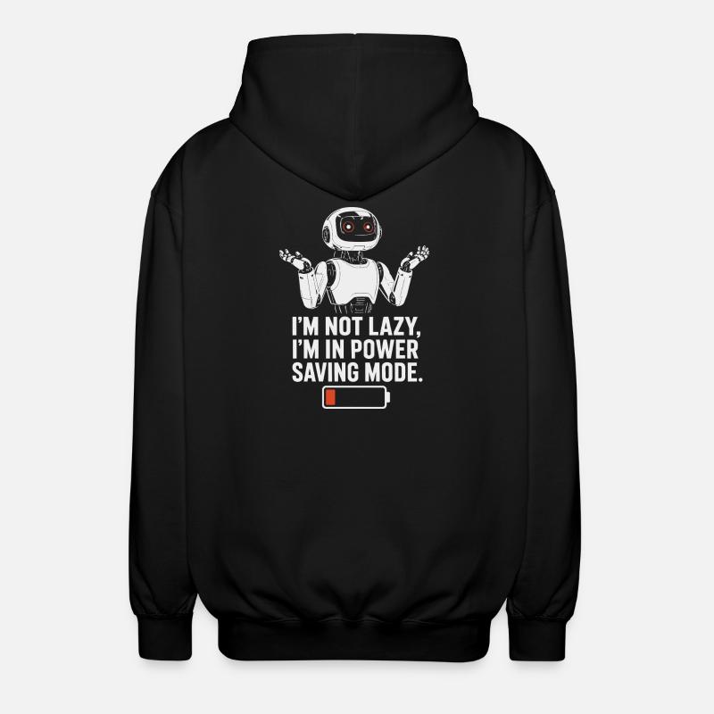 Power Saving Mode Robot - Unisex Hooded Jacket - black