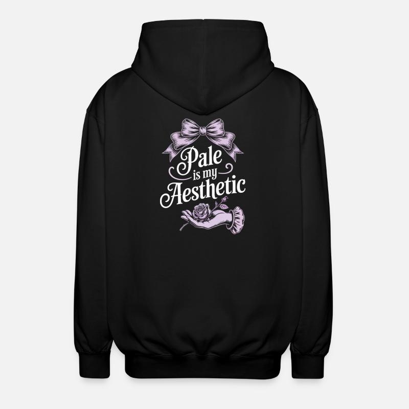 Écriture esthétique pâle avec nœud - Veste à capuche unisexe - noir