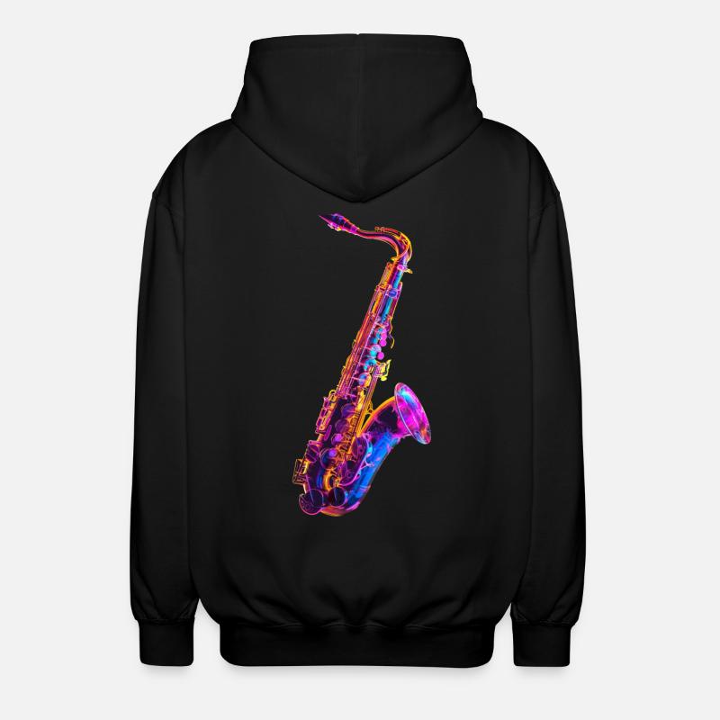 Saxophone - Veste à capuche unisexe - noir