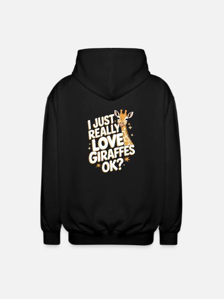 Giraffe Animal Africa Giraffes - Unisex Hooded Jacket - black